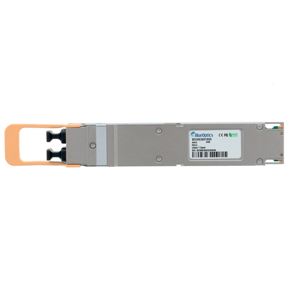 BlueOptics 800G OSFP Transceiver IHS/Finned Top 2x400GBASE-SR4 50 Meter
