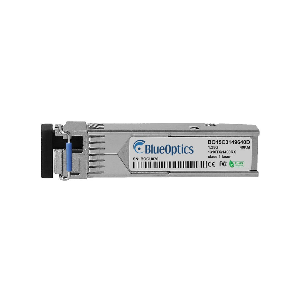 BlueOptics ADTRAN 1200487G40 BlueOptics BO15C3149640D SFP Transceiver, LC-Simplex, 1000BASE-BX-U, Singlemode Fiber, TX1310nm/RX1490nm, 40KM