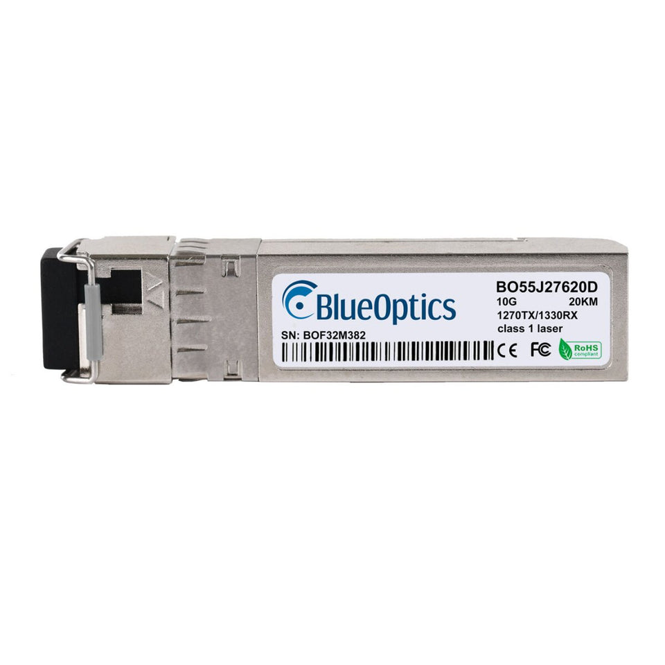 BlueOptics Alcatel-Lucent SFP-10G-BX-U BlueOptics BO55J27620D SFP+ Bidi Transceiver, LC-Simplex, 10GBASE-BX-U, Singlemode Fiber, TX1270nm/RX1330nm, 20KM
