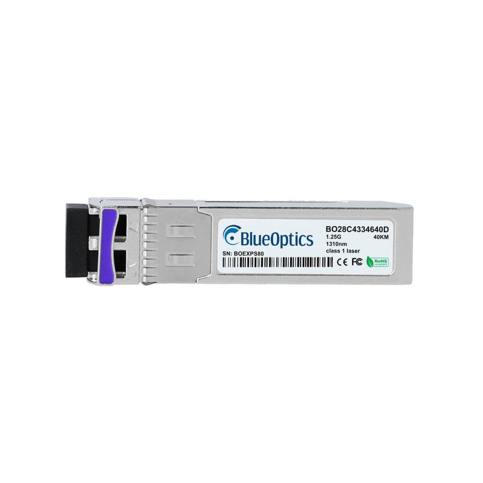 BlueOptics Alcatel-Nokia 3HE08314BA BlueOptics BO28C4334640D cSFP Transceiver, 1000BASE-2BX-D, Singlemode Fiber, TX:1490nm/RX:1310nm, 40KM