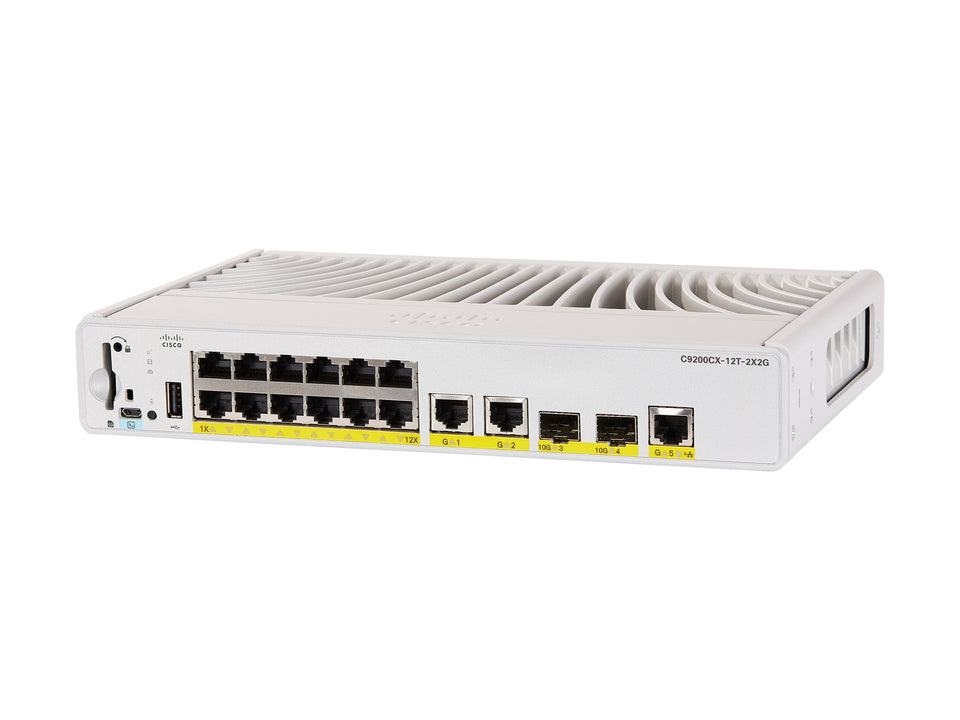 Cisco Catalyst 9200CX - Network Advantage - Switch - kompakt - L3 - managed - 12 x 1000Base-T + 3 x 1000Base-T + 2 x 1 Gigabit/10 Gigabit SFP+ (Uplink)