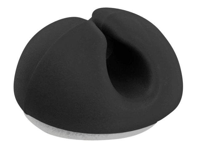 Delock Kabelhalter - Tisch montierbar, Oberfläche montierbar, geeignet für Wandmontage - Schwarz (Packung mit 10)