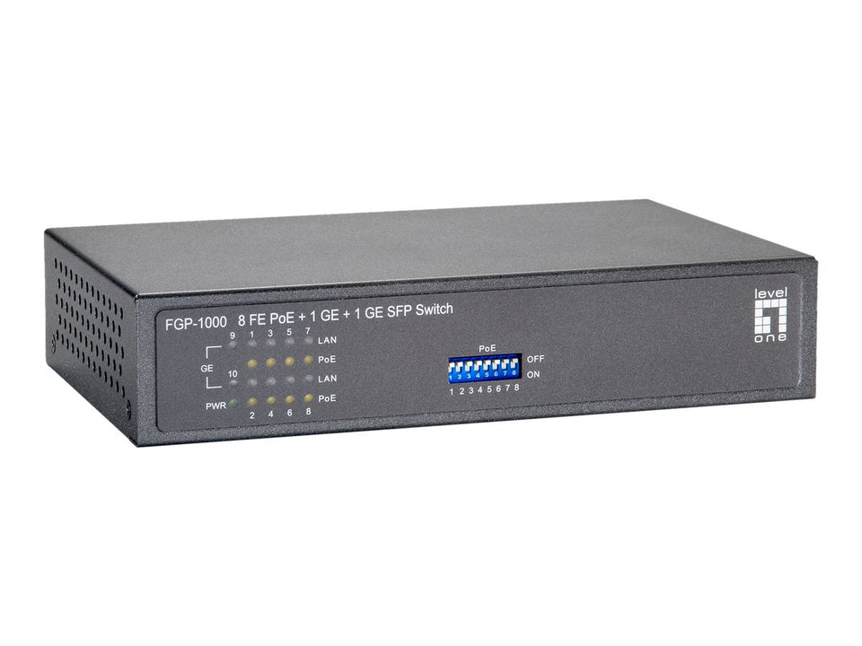 LevelOne FGP-1000W90 - Switch - 8 x 10/100 (PoE)
