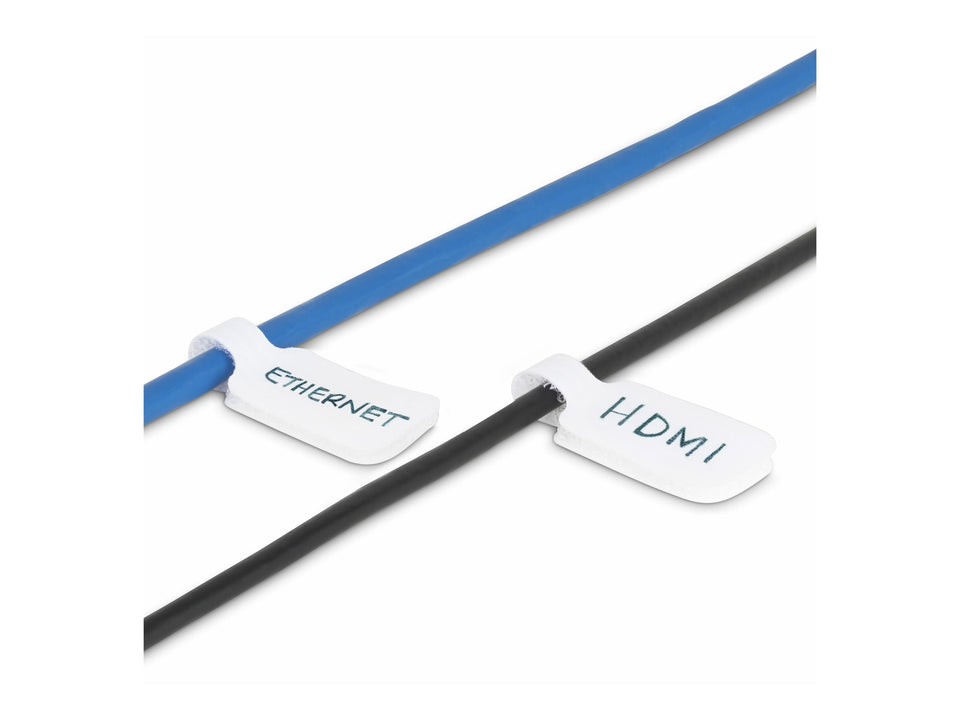 StarTech.com 9 cm Kabelschilder, 100 Stück, Weiß, Klettverschluss - Kabel-Kennzeichnungsetiketten - Klettbandbefestigung, beschreibbar - 9 cm - weiß (Packung mit 100)