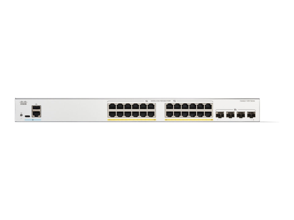 Cisco Catalyst 1200-24P-4X - Switch - L3 - Smart - 24 x 10/100/1000 (PoE+)