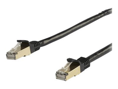 StarTech.com 10m CAT6A Ethernet Cable, 10 Gigabit Shielded Snagless RJ45 100W PoE Patch Cord, CAT 6A 10GbE STP Network Cable w/Strain Relief, Black, UL Certified Wiring/TIA - Category 6A - 26AWG (6ASPAT10MBK)