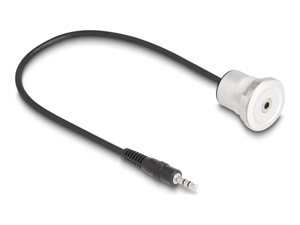 Delock Audioverlängerungskabel - mini-phone stereo 3.5 mm weiblich Paneel montierbar zu mini-phone stereo 3.5 mm männlich
