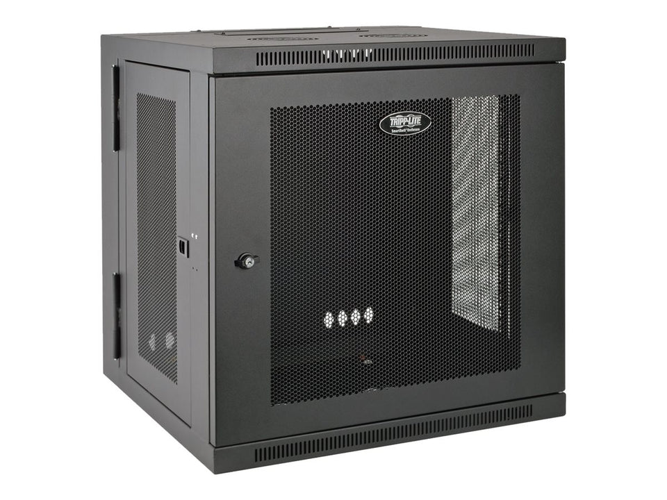 Eaton Tripp Lite Series 10U Wall Mount Rack Enclosure Server Cabinet Hinged w/ Door & Sides - Schrank Netzwerkschrank - geeignet für Wandmontage - Schwarz - 10U - 48.3 cm (19")