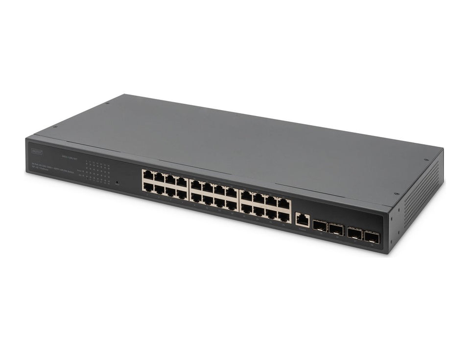 DIGITUS 24-Port Gigabit Switch,  19 Zoll, Managed,  4 SFP+ Uplinks