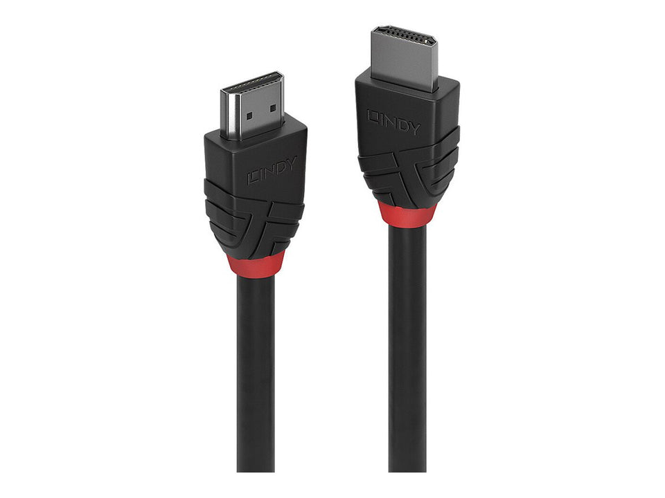 Lindy HDMI-Kabel mit Ethernet - HDMI männlich zu HDMI männlich - 50 cm - Doppelisolierung - Schwarz - Unterstützung für 4K60Hz (3840 x 2160)