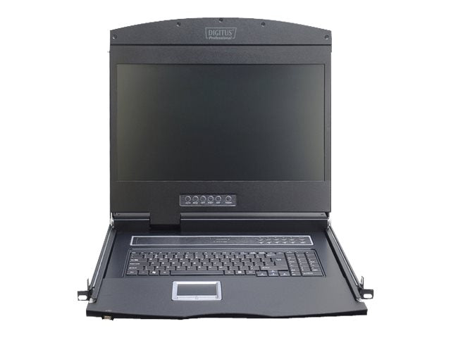 DIGITUS 19" LCD KVM Konsole, 8-Port CAT 5, deutsche Tastatur