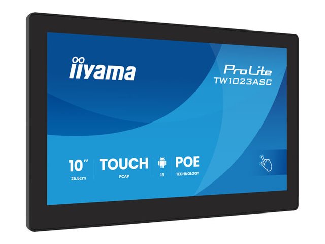 Iiyama ProLite TW1023ASC-B3P - Android-PC - Touchscreen-PC - 1 RK3568 - RAM 4 GB - SSD - eMMC 32 GB - Mali-G52 - Bluetooth 5.2, 1GbE - WLAN: 802.11a/b/g/n/ac, Bluetooth 5.2 - Android 13 - Monitor: LED 25.7 cm (10.1")