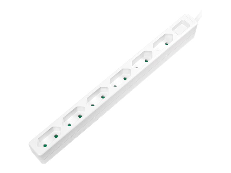LogiLink Slim - Steckdosenleiste - Wechselstrom 250 V - 3400 Watt - Ausgangsanschlüsse: 6 (Eurostecker)