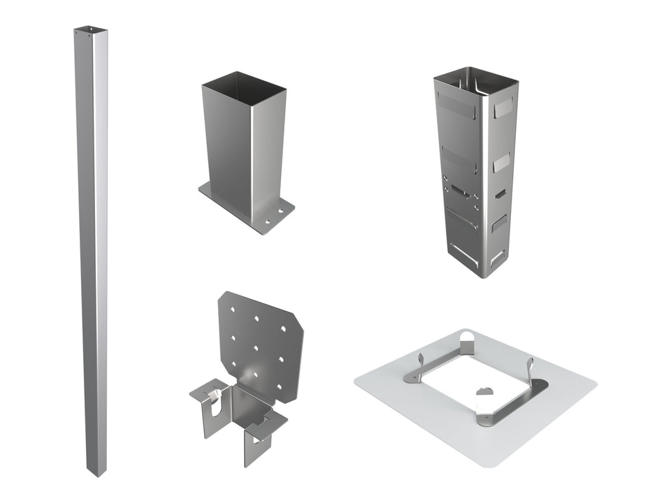 Elo Touch Solutions Elo Wallaby Pro Self-Service - Befestigungskit (2 Stangen, Stangenkopplung, untere Pfostenhalterung, obere Pfostenhalterung, Rosettenplatte)