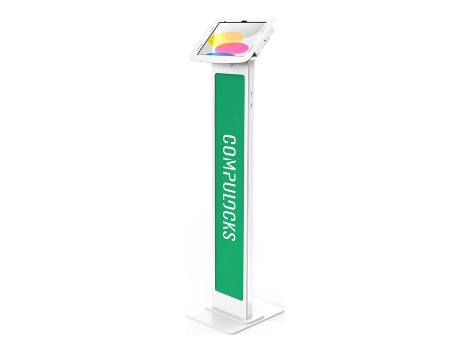 Compulocks iPad 10th-11th (A16) Gen Space Enclosure Brandable Floor Stand White - Befestigungskit (Aufstellung, Gehäuse)