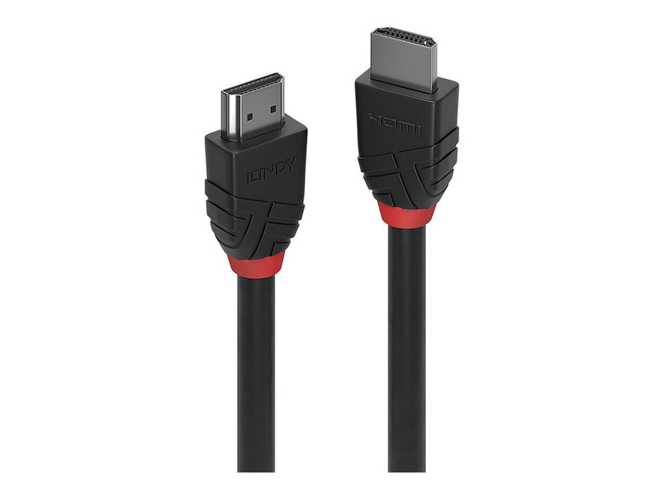 Lindy Black Line - Standard - HDMI-Kabel - HDMI männlich zu HDMI männlich - 15 m - Dreifachisolierung - Schwarz - rund, unterstützt 4K 30 Hz (4096 x 2160)