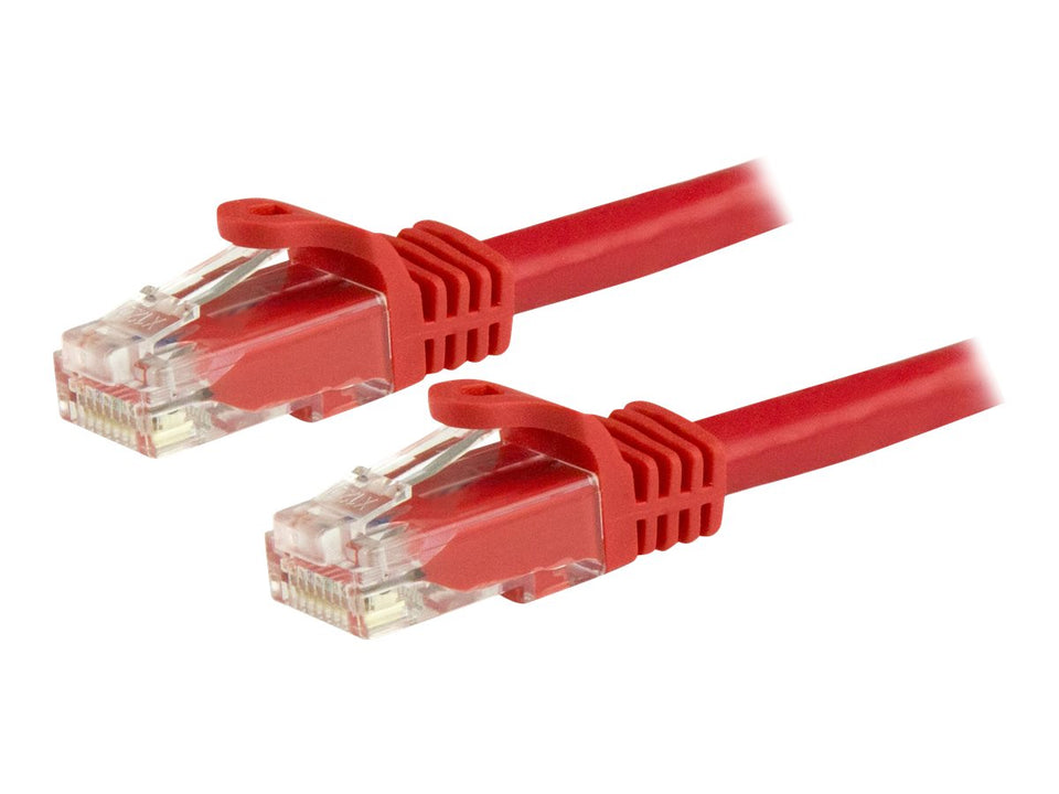 StarTech.com 15m CAT6 Ethernet Cable, 10 Gigabit Snagless RJ45 650MHz 100W PoE Patch Cord, CAT 6 10GbE UTP Network Cable w/Strain Relief, Red, Wiring is UL Certified/TIA - Category 6 - 24AWG (N6PATC15MRD)
