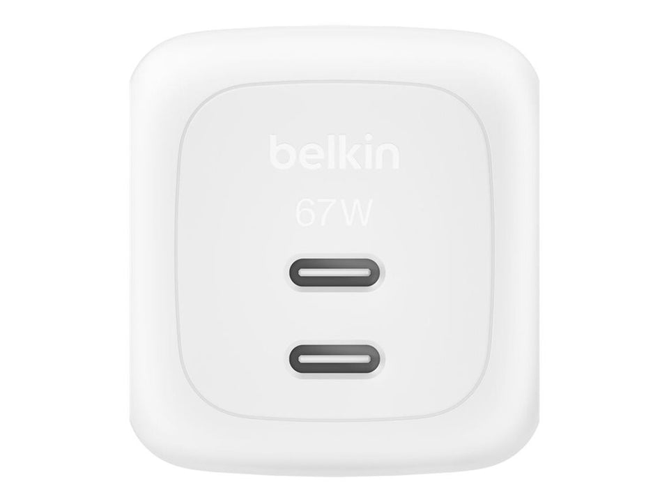 Belkin BoostCharge Pro - Netzteil - GaN - 67 Watt - Fast Charge - 2 Ausgabeanschlussstellen (2 x USB-C)