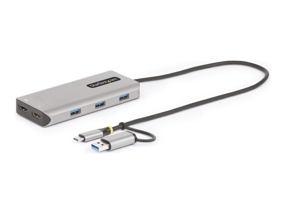 StarTech.com USB-A & USB-C Multiport Adapter, 2x HDMI (4K/1080p)