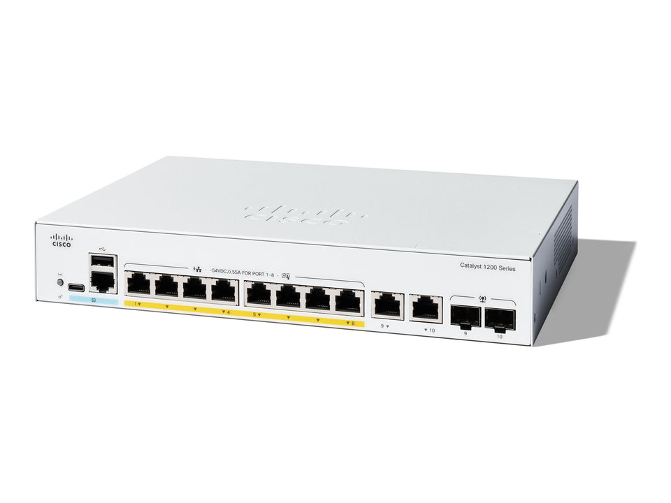 Cisco Catalyst 1200-8P-E-2G - Switch - L3 - Smart - 8 x 10/100/1000 (PoE+)