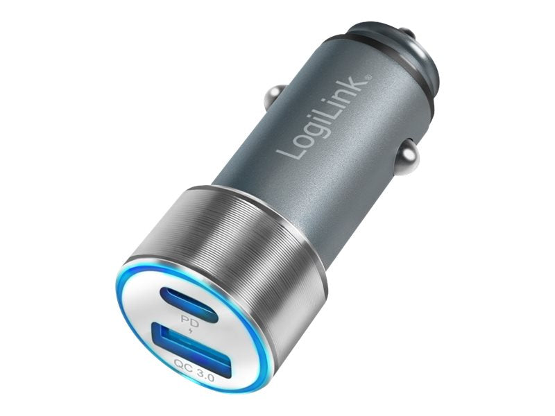 LogiLink Auto-Netzteil - 36 Watt - 3 A - PD 3.0, QC 3.0 - 2 Ausgabeanschlussstellen (USB, USB-C)