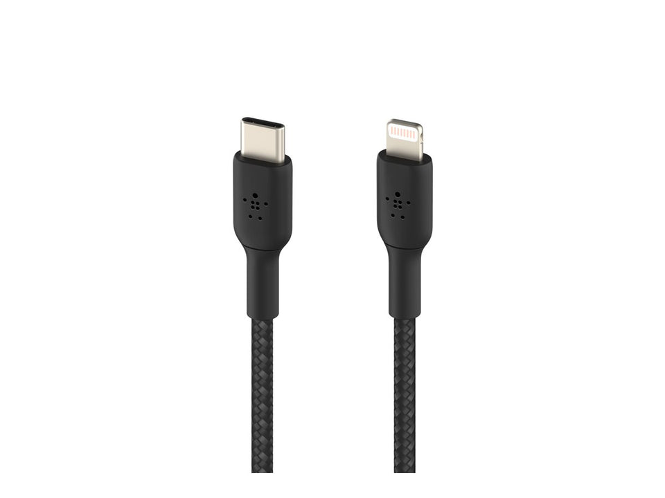 Belkin BoostCharge - Lightning-Kabel - USB-C männlich zu Lightning männlich - 2 m - Schwarz - USB Power Delivery (18W)