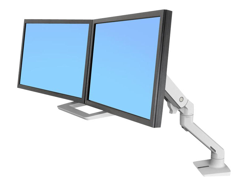 Ergotron HX - Befestigungskit (Griff, Gelenkarm, Spannbefestigung für Tisch, Tischplattenbohrung, 2 Drehgelenke, Scharnierbogen, Verlängerung) - Konstante Krafttechnologie - für 2 LCD-Displays - weiß - Bildschirmgröße: bis zu 81,3 cm (bis zu 32 Zoll)