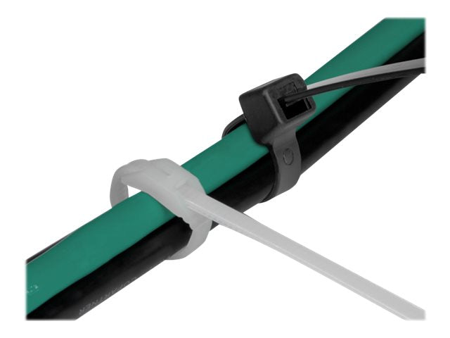 Delock Kabelbinder - mit flachem Kopf - 11 cm - Schwarz, durchsichtig (Packung mit 100)