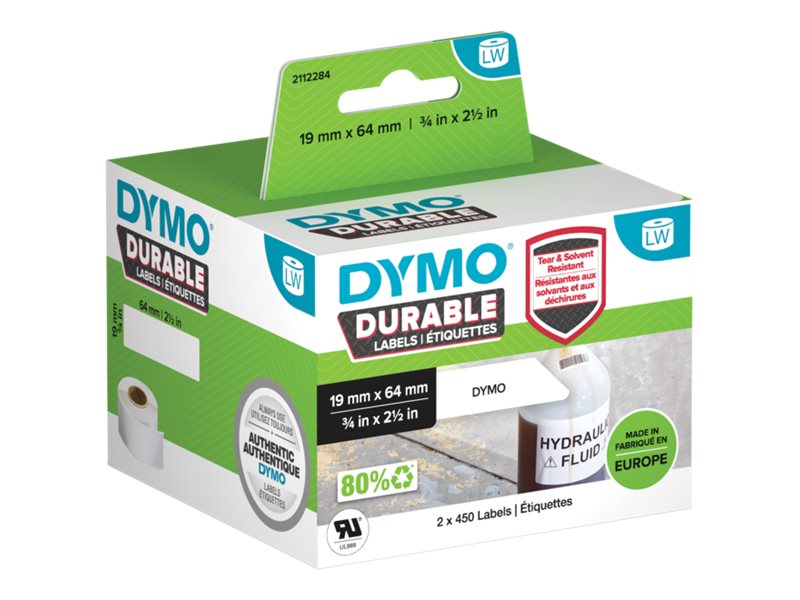 Dymo Permanenter Klebstoff - 64 x 19 mm 900 Etikett(en) (2 Rolle(n)