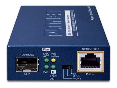 Planet Medienkonverter - 1GbE - über CAT 3/4/5/5e/6 - 10/100/1000Base-T, 100/1000Base-X - RJ-45 / SFP (mini-GBIC)