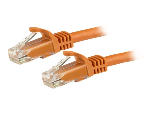StarTech.com 15m CAT6 Ethernet Cable, 10 Gigabit Snagless RJ45 650MHz 100W PoE Patch Cord, CAT 6 10GbE UTP Network Cable w/Strain Relief, Orange, Wiring is UL Certified/TIA - Category 6 - 24AWG (N6PATC15MOR)