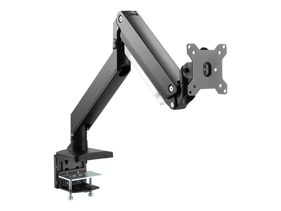 DIGITUS DA-90426 - Befestigungskit (Spannbefestigung für Tisch, Schnellentriegelungsmechanismus, Gaszylinder-Monitorarm) - Gasfeder - für Curved Panel/Flat Panel - Aluminium, Kunststoff, Stahl - Schwarz - Bildschirmgröße: 38.1-88.9 cm (15"-35")