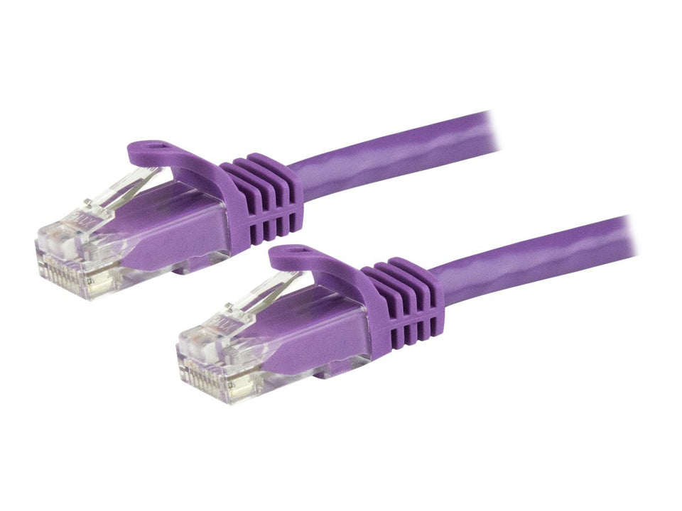 StarTech.com 1.5m CAT6 Ethernet Cable, 10 Gigabit Snagless RJ45 650MHz 100W PoE Patch Cord, CAT 6 10GbE UTP Network Cable w/Strain Relief, Purple, Wiring is UL Certified/TIA - Category 6 - 24AWG (N6PATC150CMPL)