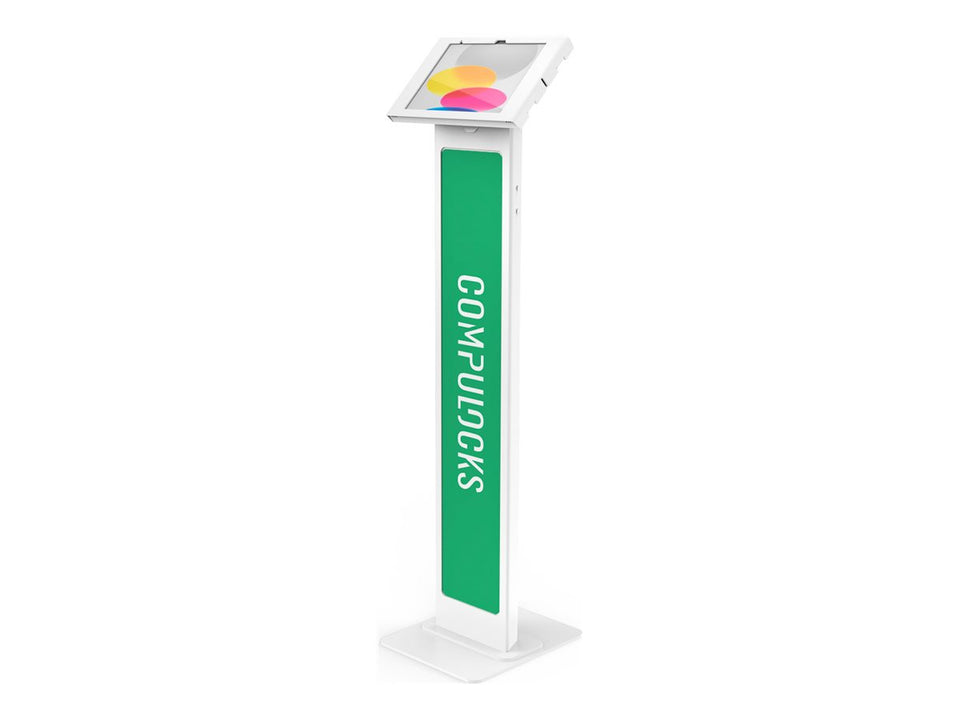 Compulocks iPad 10th-11th (A16) Gen Swell Enclosure Brandable Floor Stand White - Aufstellung - für Tablett - Branding-fähig - weiß - Bildschirmgröße: 27.7 cm (10.9")