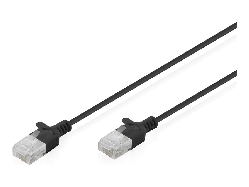 DIGITUS CAT 6 U-UTP Slim Patchkabel, 1 m, Schwarz, 10 Stück