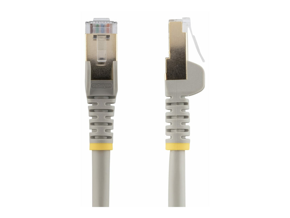 StarTech.com 7.5m CAT6A Ethernet Cable, 10 Gigabit Shielded Snagless RJ45 100W PoE Patch Cord, CAT 6A 10GbE STP Network Cable w/Strain Relief, Grey, UL Certified Wiring/TIA - Category 6A - 26AWG (6ASPAT750CMGR)
