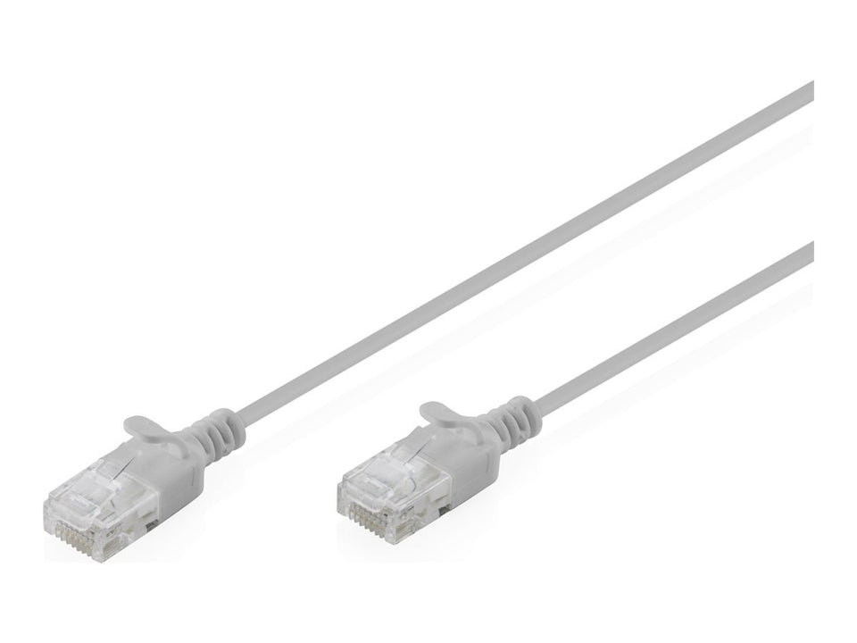 DIGITUS CAT 6 U-UTP Slim Patchkabel, 0,5 m, Grau, 10 Stück