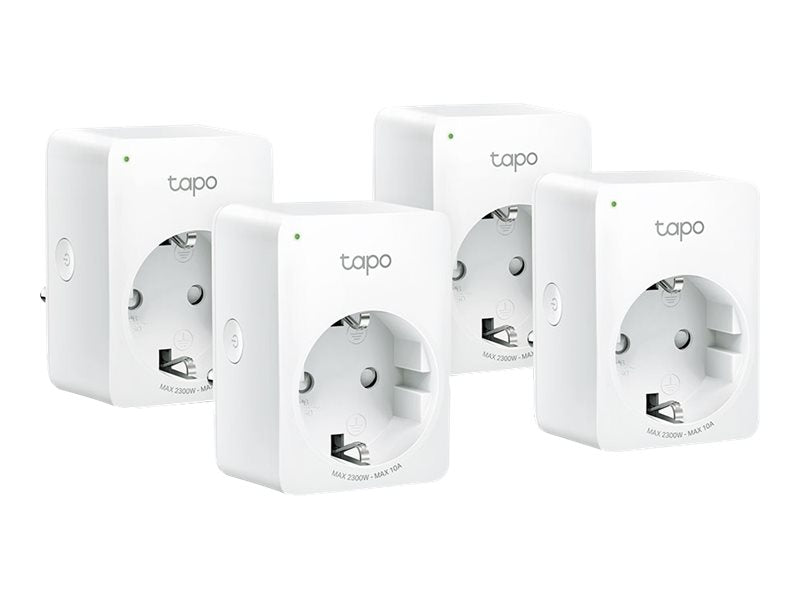 TP-LINK Tapo P100 V2 - Smart-Stecker - mini - kabellos - 802.11b/g/n - 2.4 Ghz (Packung mit 4)