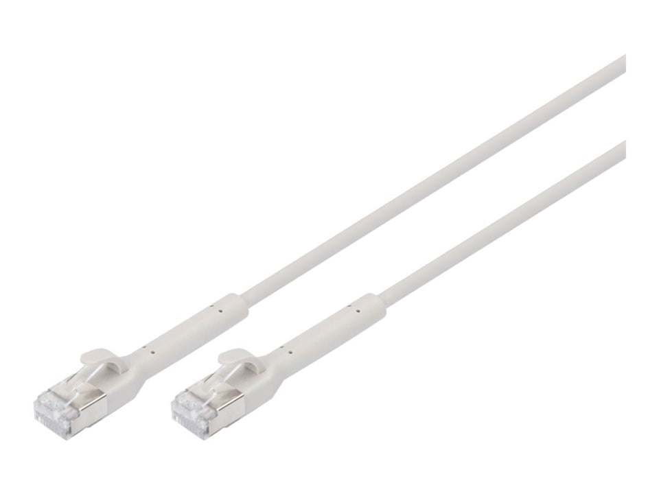 DIGITUS CAT 6A F-FTP abwinkelbares Patchkabel, Kupfer, 3 m,  grau, 10 Stück