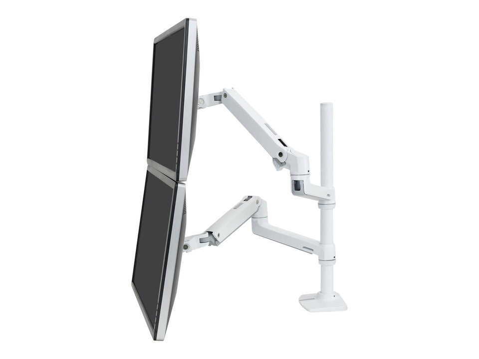 Ergotron LX - Befestigungskit (Doppelarm, hohe Säule) - für 2 LCD-Displays - Aluminium - weiß - Bildschirmgröße: bis zu 101,6 cm (bis zu 40 Zoll)