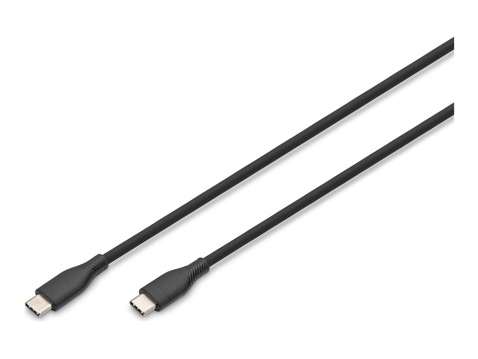 DIGITUS USB-C Silikon Anschlusskabel, 0,5m, schwarz