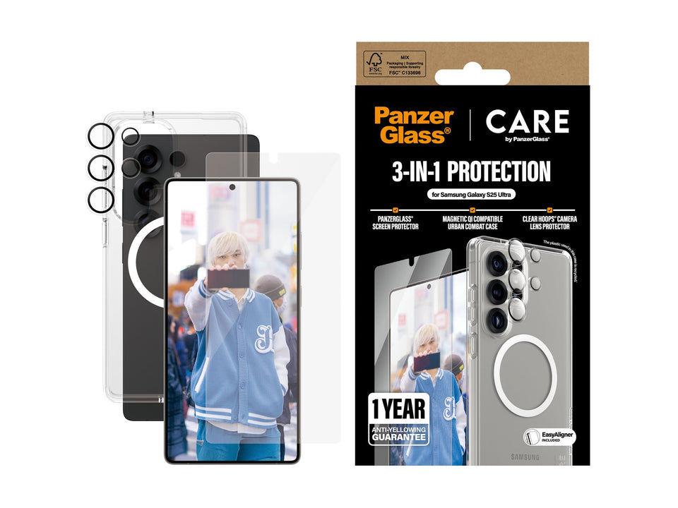 PanzerGlass CARE by PanzerGlass Urban Combat - Hintere Abdeckung für Mobiltelefon - 3-in-1 - MagSafe-Kompatibilität - 100 % recyceltes Polycarbonat, 100 % recyceltes thermoplastisches Polyurethan (TPU)