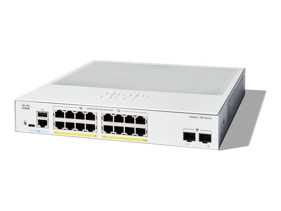 Cisco Catalyst 1300-16FP-2G - Switch - L3 - managed - 16 x 10/100/1000 (PoE+)