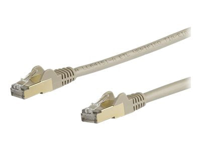 StarTech.com 10m CAT6A Ethernet Cable, 10 Gigabit Shielded Snagless RJ45 100W PoE Patch Cord, CAT 6A 10GbE STP Network Cable w/Strain Relief, Grey, UL Certified Wiring/TIA - Category 6A - 26AWG (6ASPAT10MGR)