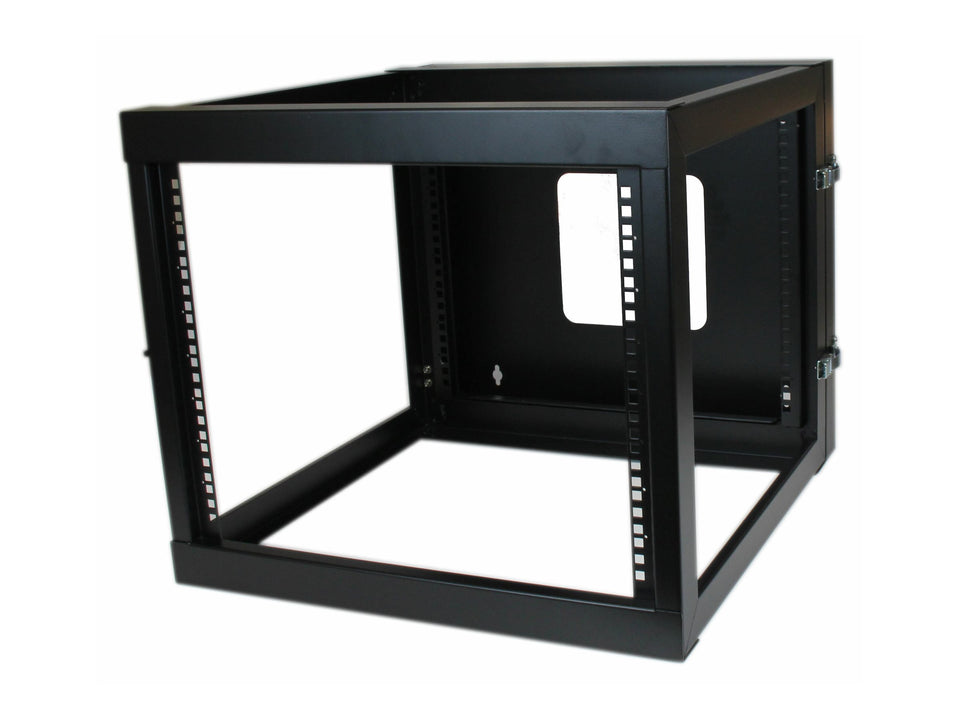 StarTech.com "8U Hinged Open Frame Wall Mount Network Rack - 4-Post 22"" Depth Swing Out Computer Equipment Rack - 140lbs capacity (RK819WALLOH)"