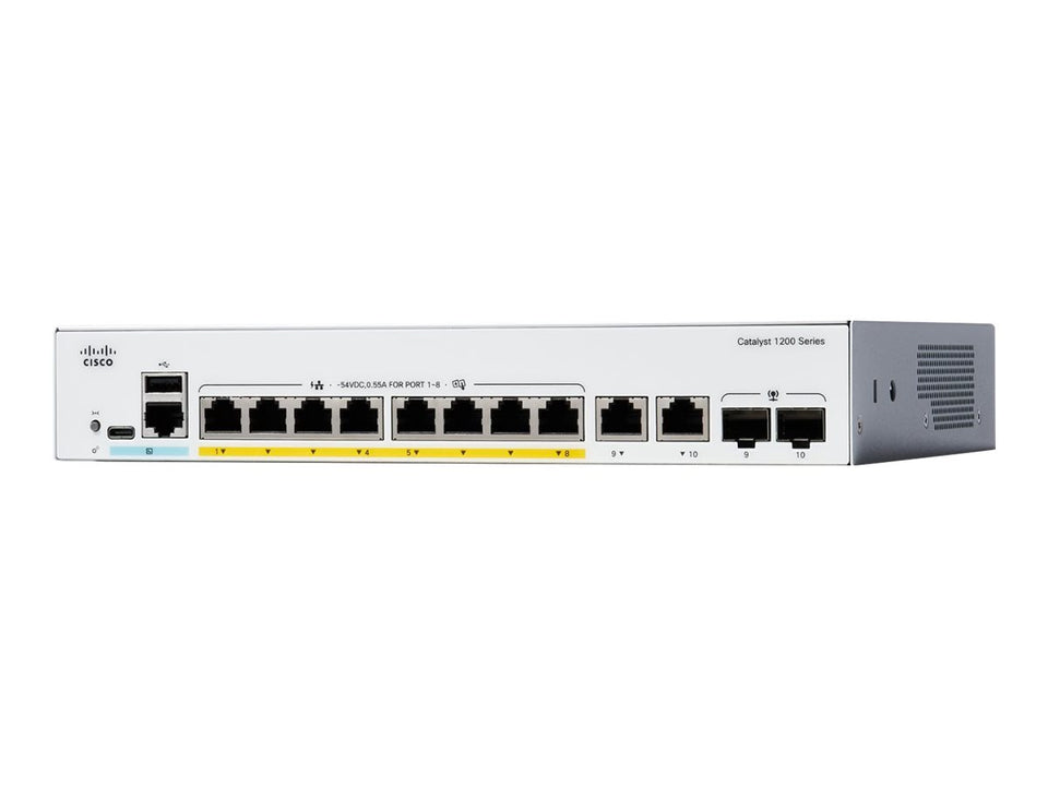 Cisco Catalyst 1200-8FP-2G - Switch - L3 - Smart - 8 x 10/100/1000 (PoE+)