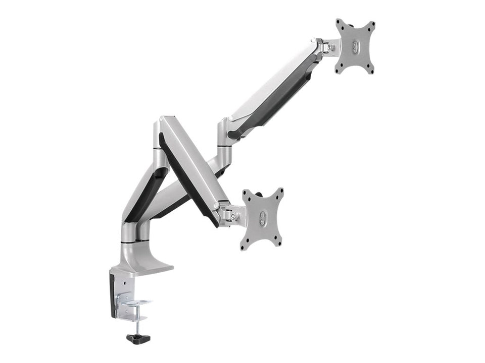 LogiLink Befestigungskit - einstellbarer Arm - für 2 Monitore - Aluminium, kaltgewalzter Stahl - Bildschirmgröße: 33-81.3 cm (13"-32")