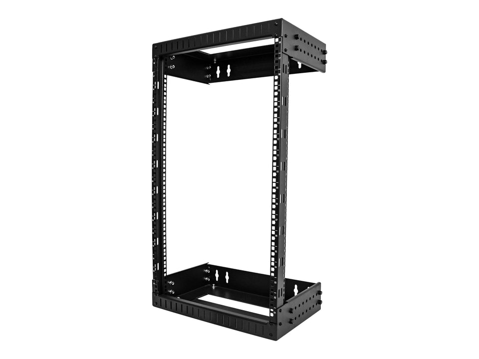 StarTech.com 18HE Netzwerkschrank 19 Zoll für Wandmontage - Einstellbare Tiefe 30 - 50 cm - 2 Pfosten Open Frame Serverschrank/Wandrack/Server rack -  Käfigmuttern & Schrauben (RACK-18U-20-WALL-OA)