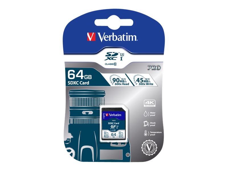 Verbatim PRO - Flash-Speicherkarte - 64 GB