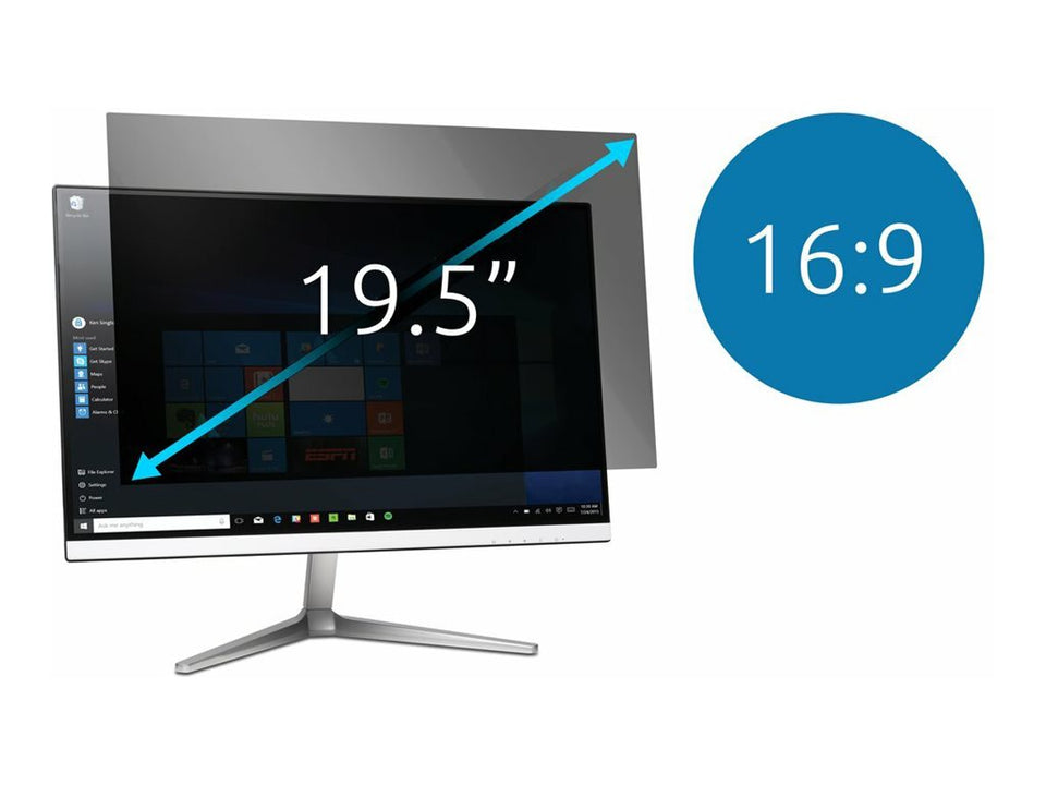 Kensington Blickschutzfilter für Bildschirme - 2-Wege - abnehmbar - 49.5 cm (19.5")